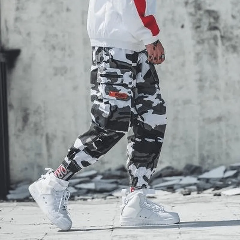 Men'S Strapped Feet Street Trend Loose Hong Kong Style Nine-Point Harlan Pants Flexible Activewear Odor Control Tech