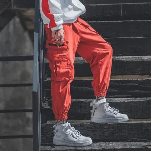 Men'S Strapped Feet Street Trend Loose Hong Kong Style Nine-Point Harlan Pants Flexible Leg Light Fabric