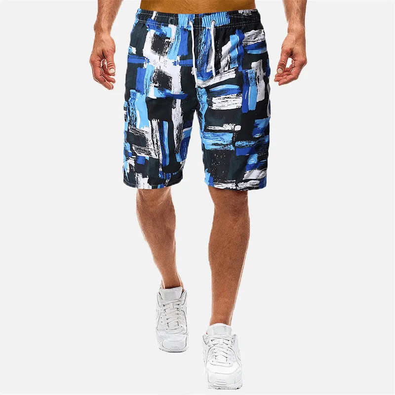 Durable Weave Fabric Mens Summer Beach Vacation Loose Printed Board Shorts