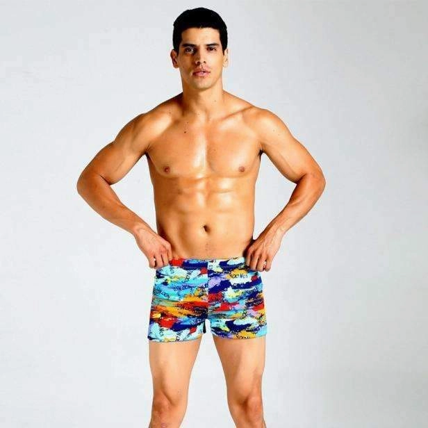 Mens Swimming Trunks Shorts Wear Front Tie Printed Pants Swimsuit Water Lover Bold-Prints