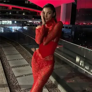 Mesh Sheath Women Dress with Coquette Soft Touch OrganicCotton