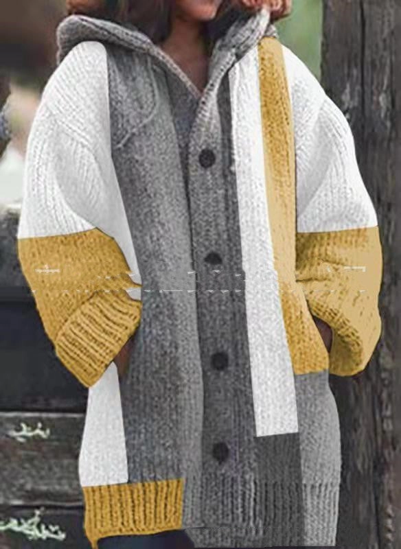 Stretchy Waistband Mid-long Autumn And Winter Coat Solid Color Women's Sweater