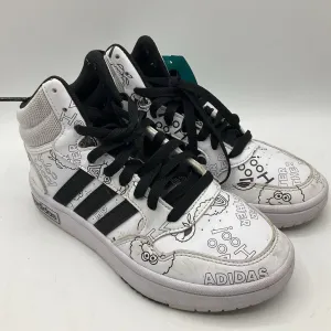 Size 4.5Y: Adidas Black/White Lace-Up Sneakers Comfortable Feel Ventilated Lining