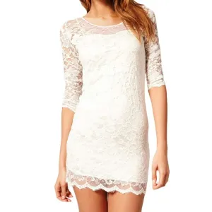 Timeless Waist Bodycon Floral Lace Women's Dress