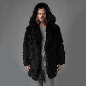 Comfy Fit Piece Lightweight Insulation Technology Fashionable Temperament Men'S Faux Fur Jacket to Keep Warm