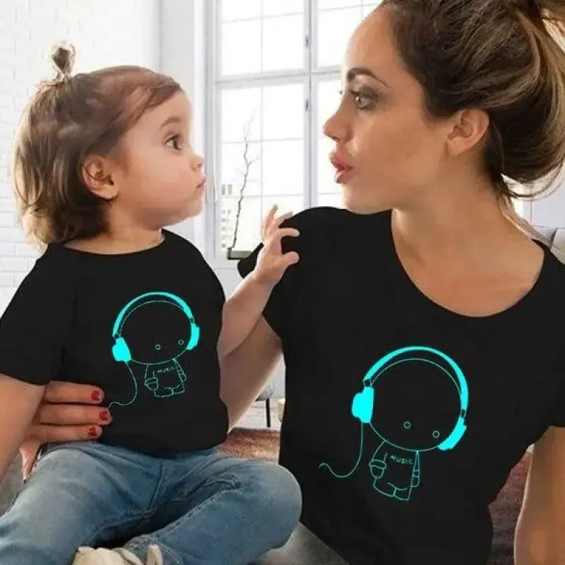 Family Matching Luminous T-shirts VentilatedKnit Elastic cuffs