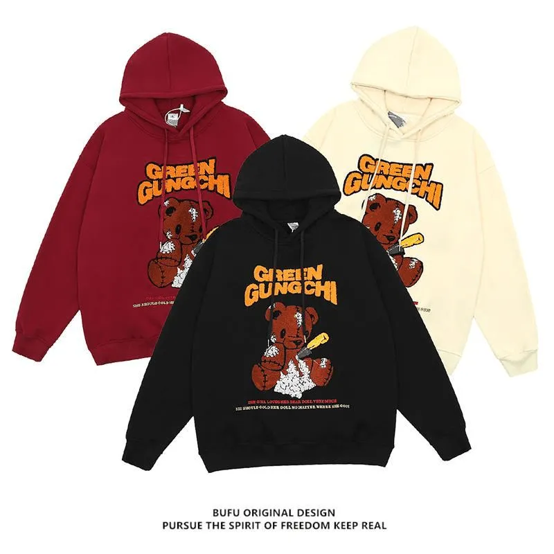 National Tide Brand Cartoon Bear Sweatshirt Essential Clothing