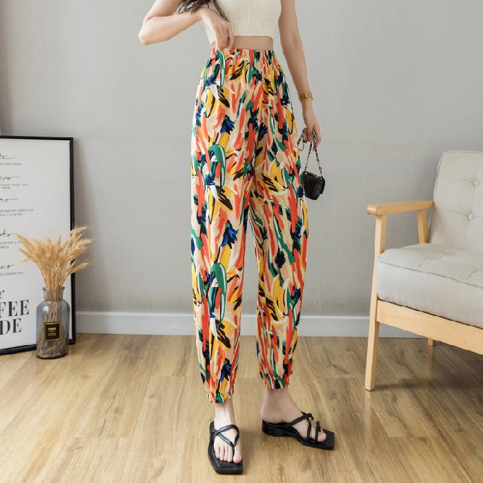 No Bunching SeamlessPocketDesign Anti-mosquito Lantern Pants Nine-point Pants Cool Cool Pants Thin