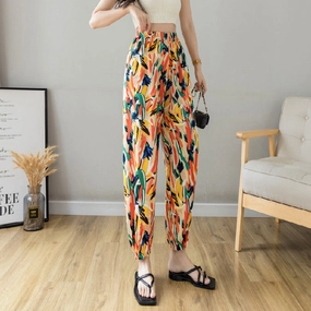 ReflectiveAccentDetails Anti-mosquito Lantern Pants Nine-point Pants Cool Cool Pants Thin