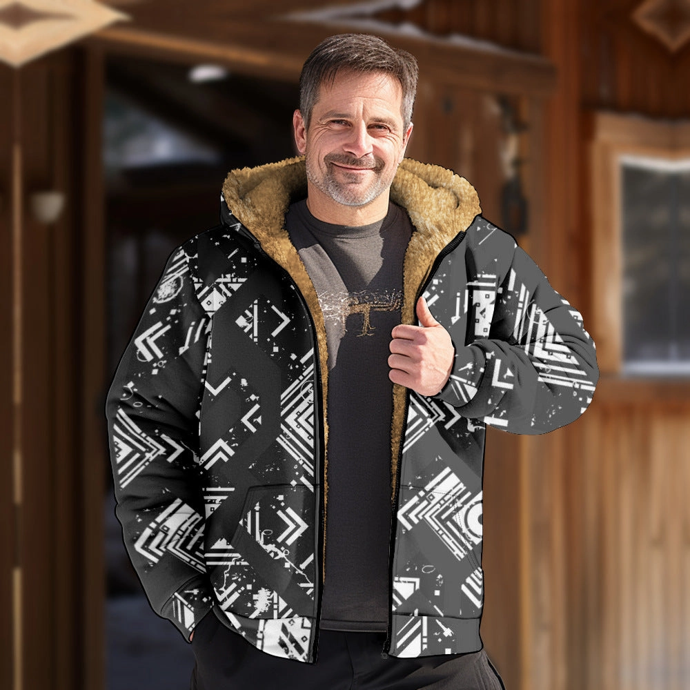 WrinkleFreeKnit Fleece-lined Thickened Winter Clothes Cotton-padded Coat Jacket Men