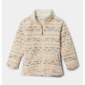 Girls' Printed Full Zip Fleece Jacket 2097061 Breathable Ventilation Multi Panel Design