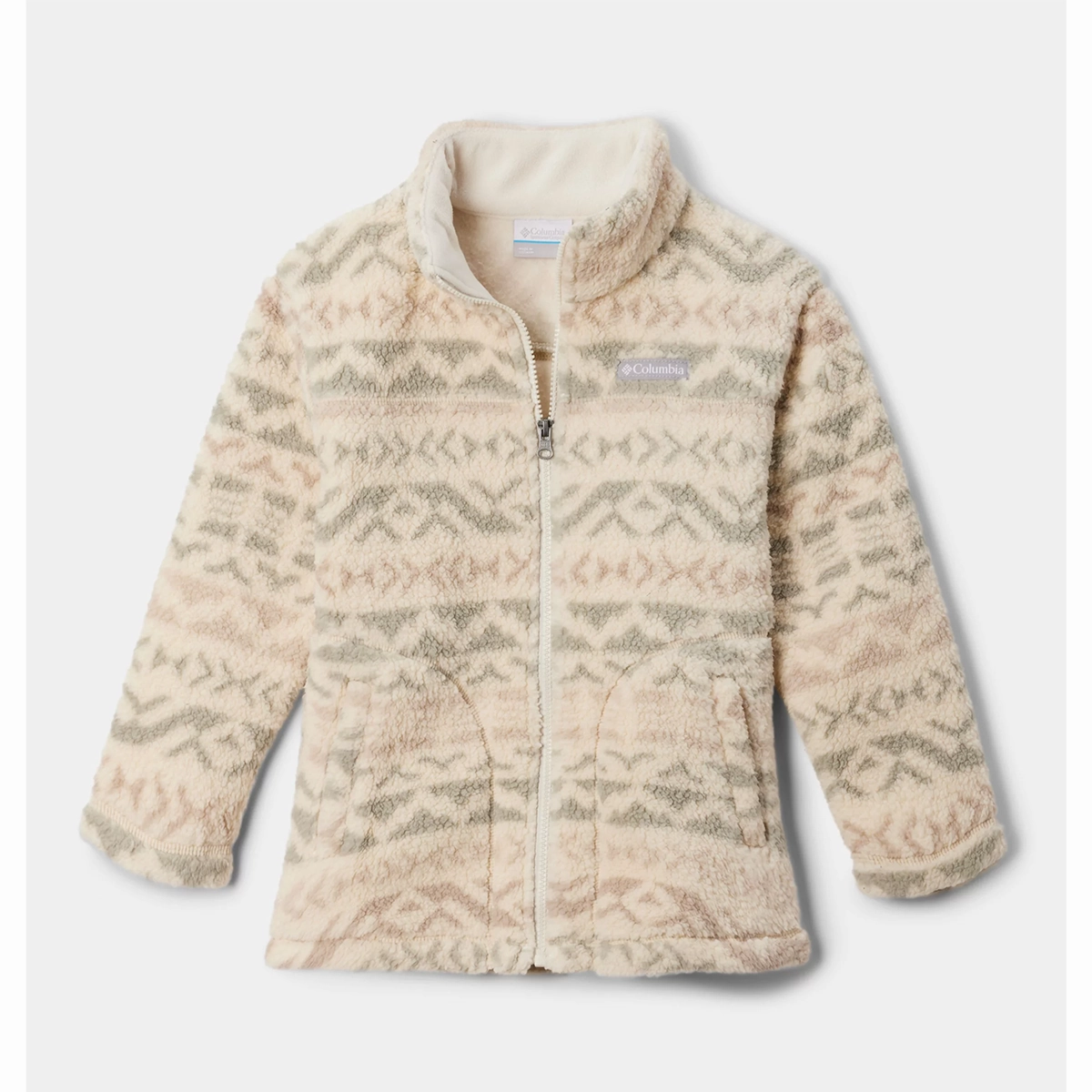 Girls' Printed Full Zip Fleece Jacket 2097061 Breathable Ventilation Multi Panel Design