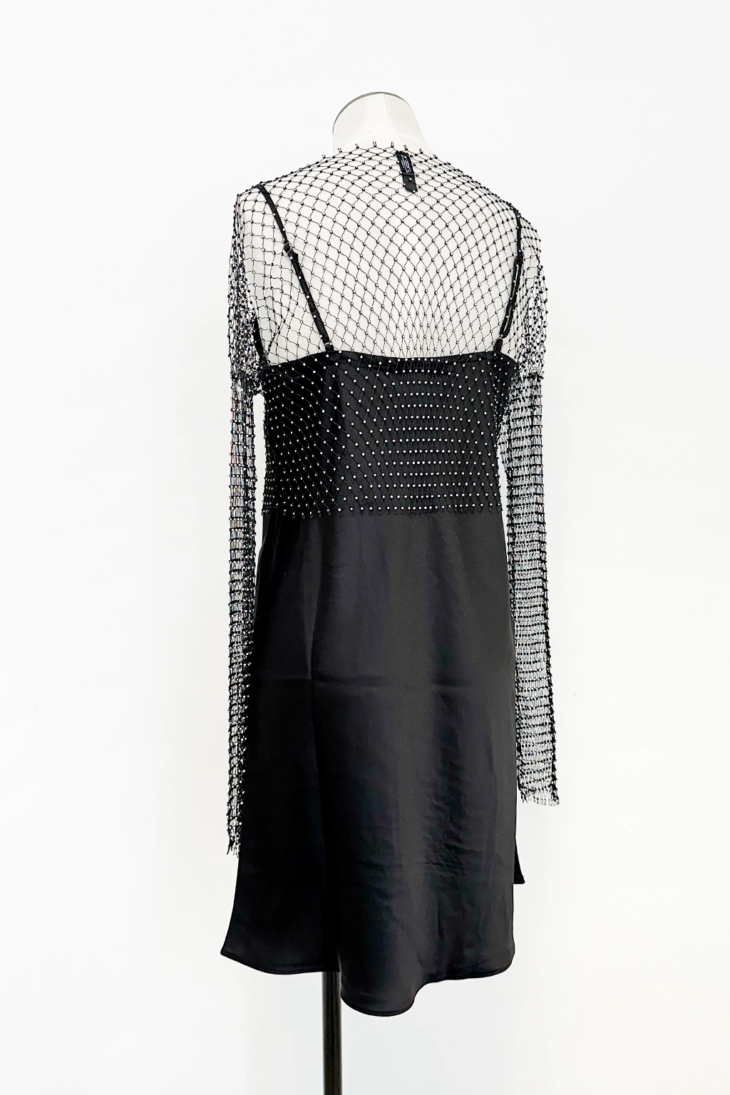 Satin Layers Mixed Jewel Dress