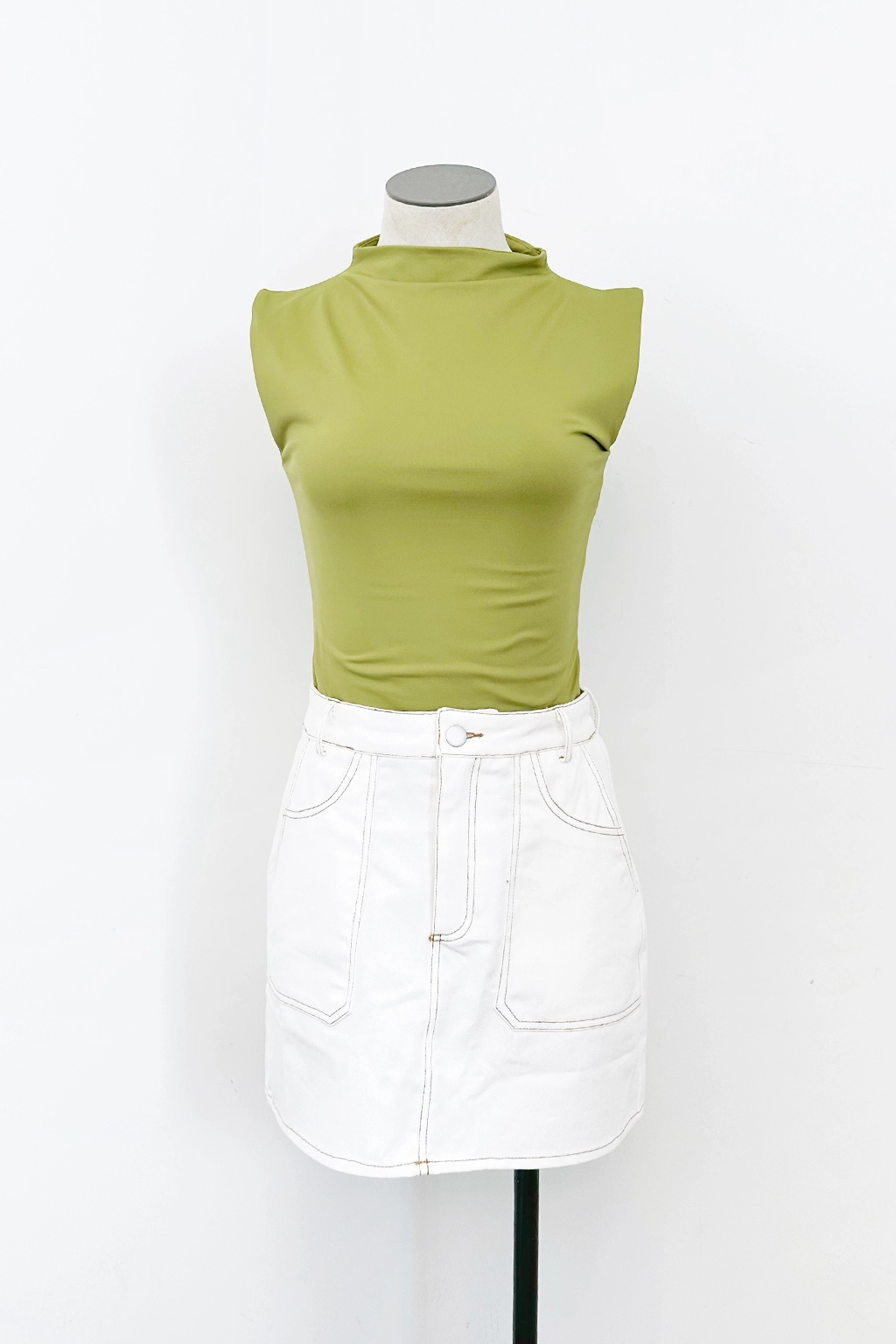 UVProtection Mock Neck Fitted Top