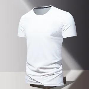 Summer Running Collection Men's Ice Silk Thin Short Sleeve WrinkleResistant Tagless Collar