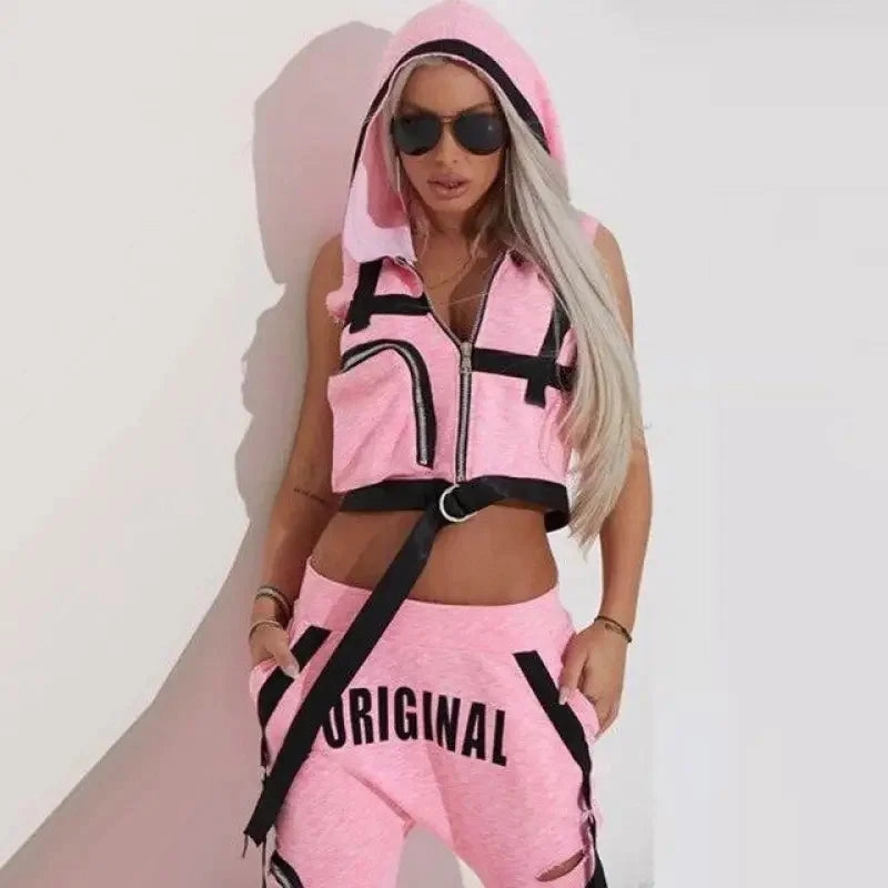 Lightweight Flex Pink Vest & Hole Pants Set