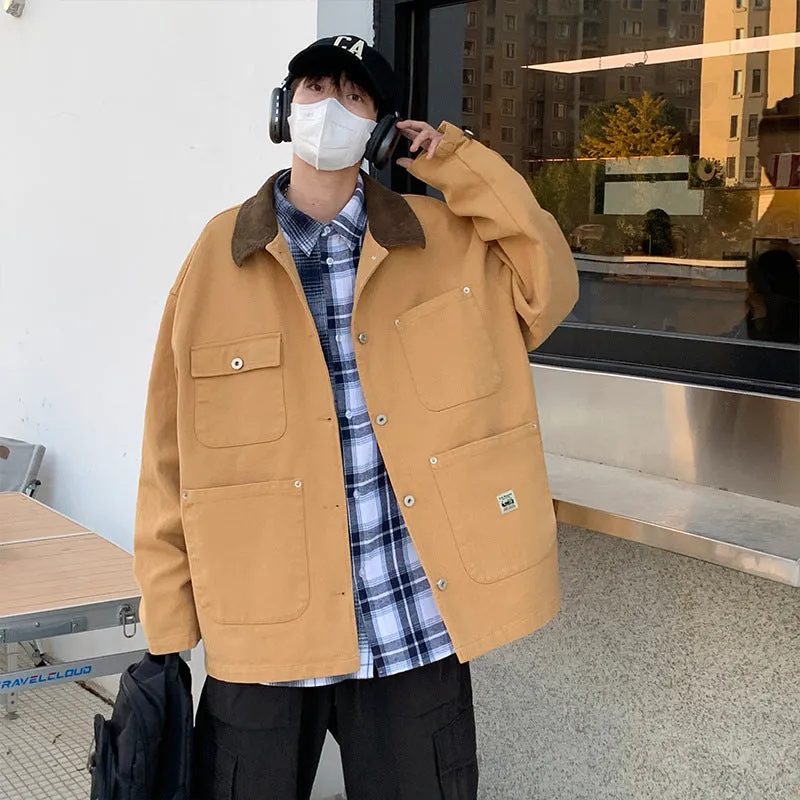 Ultra Soft Brushed Interior Men's Multi-pocket Maillard Jacket