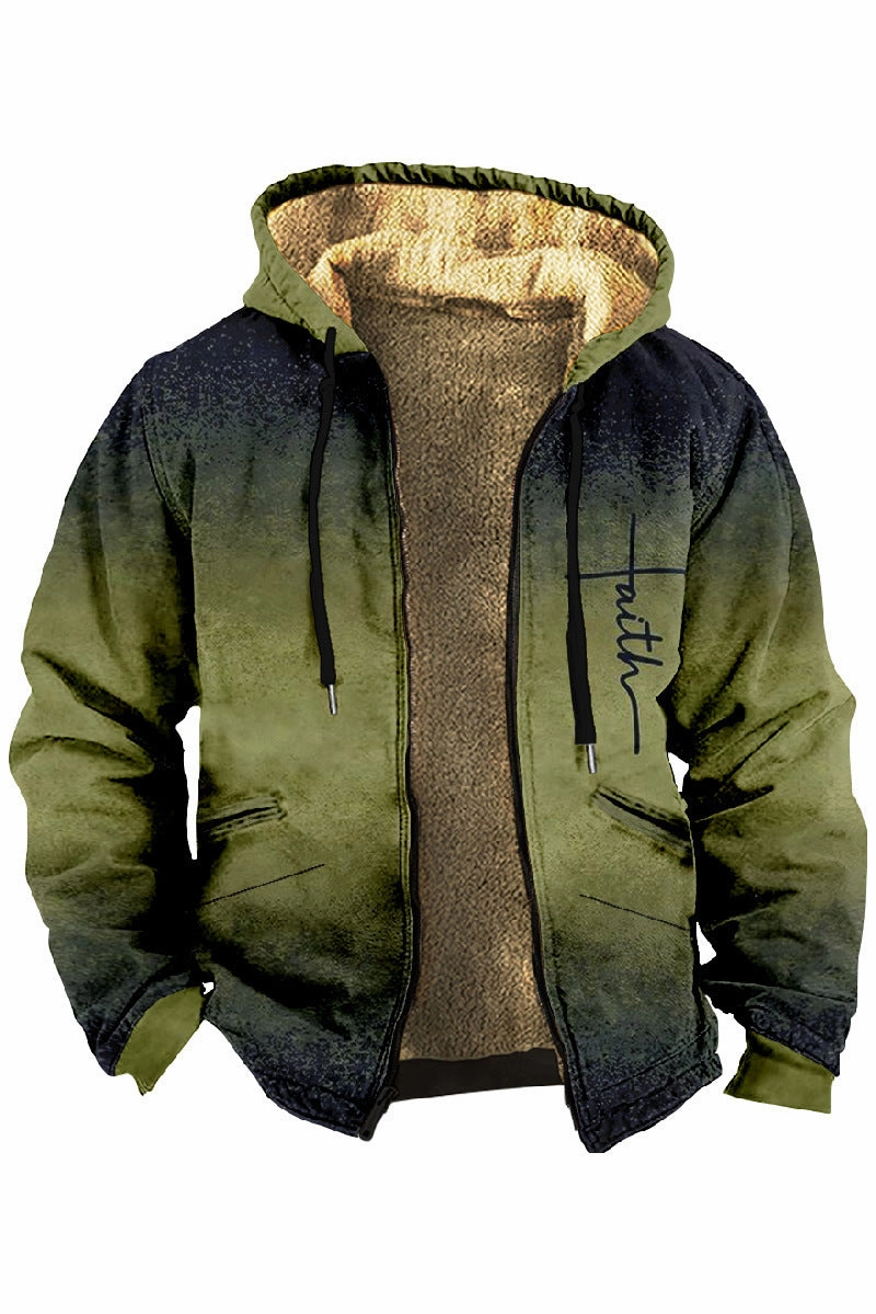 SmoothZipperInsert UnstructuredShape Thick Winter Cotton Jacket With Added Fleece For Men