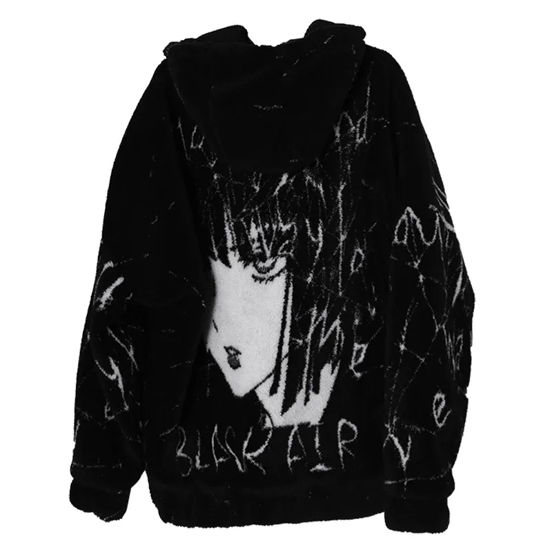 Mr. Black Winter Lamb Hair Graffiti Girl Sport Layers Light Stretch Wear