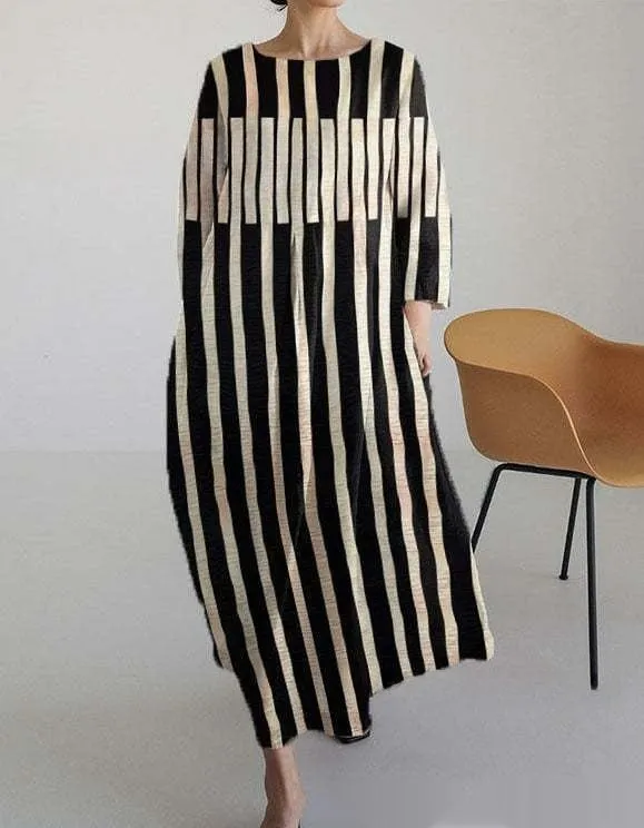 Contemporary Fit Summer 3D Printed Round Neck Sweet Women's Long-sleeved Skirt