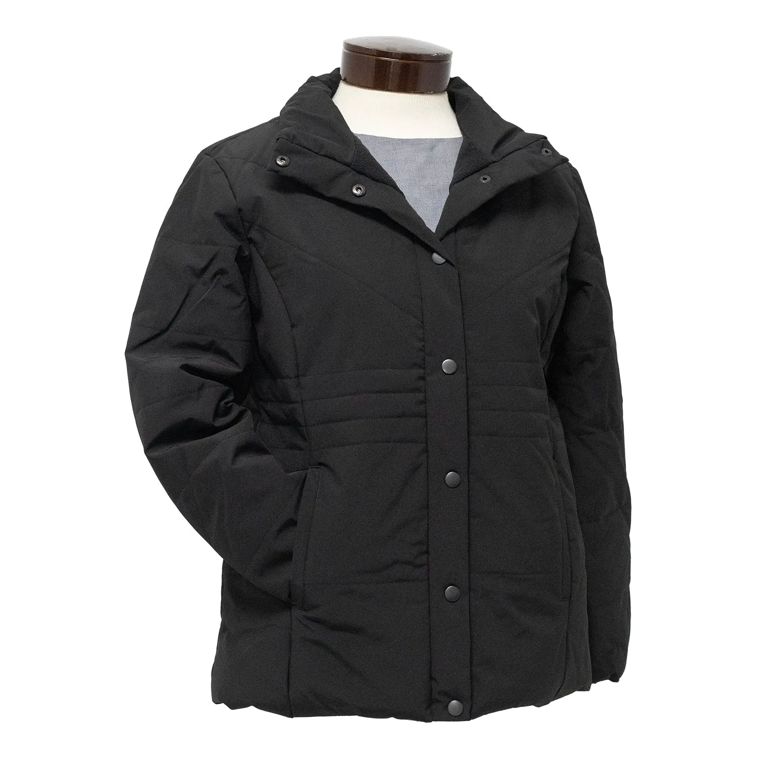 Women's No-Zip Quilted Jacket WM1825 Stretchable Neckline FullCut Shoulder