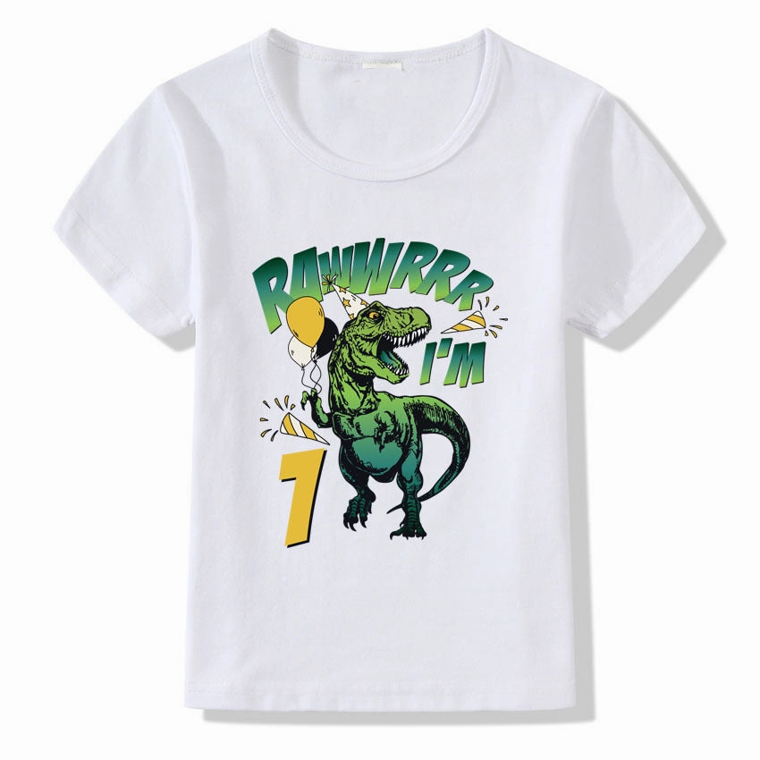 Children's T-shirt Numbers 1-9 Birthday T-shirt VentilatedArmholes Flattering Drape