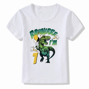 EthicallySourcedMaterial Curved Hem Design Children's T-shirt Numbers 1-9 Birthday T-shirt