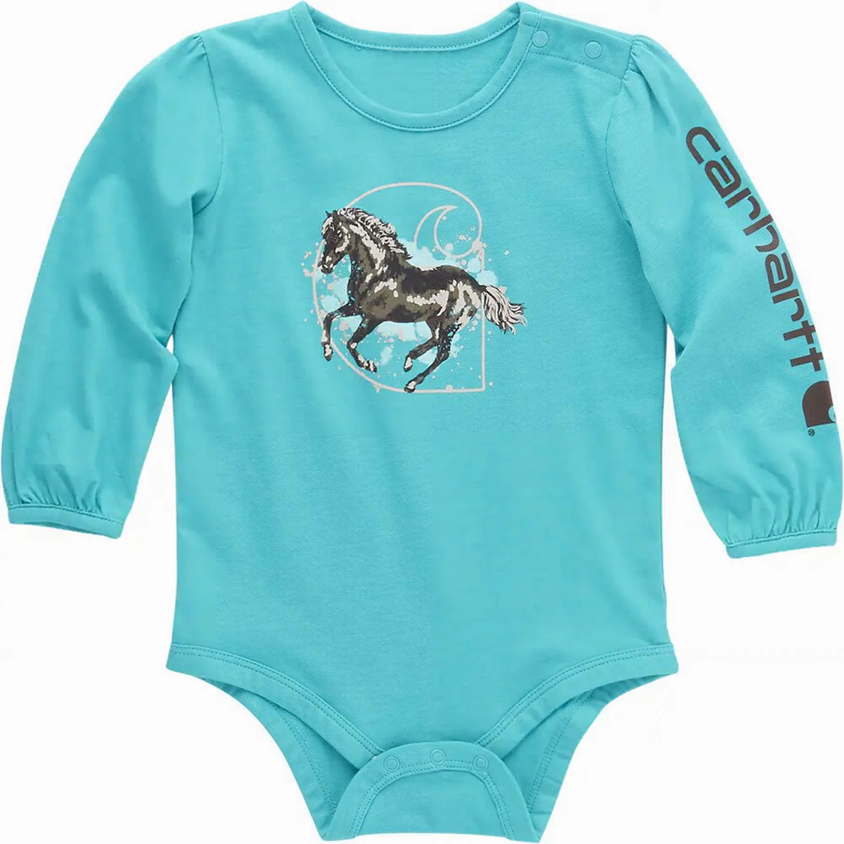 RelaxedFit Airy Mesh Lining Baby Girls' Long-Sleeve Horse Bodysuit CA7084