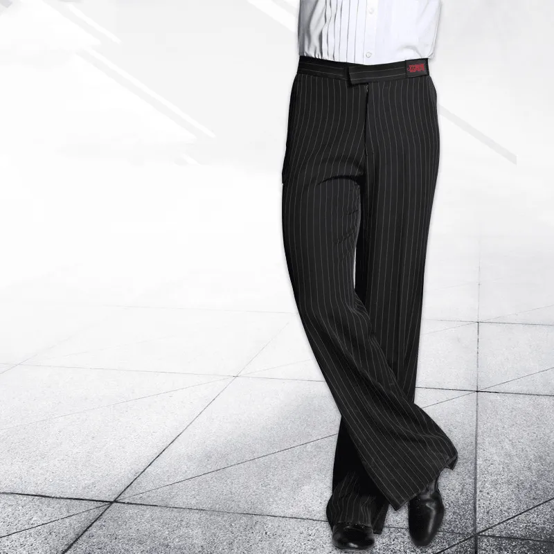 MultiPocket Non Restrictive Cut National Standard Modern Dance Pants Loose Striped Pockets