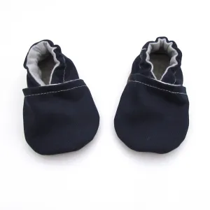 Navy Brushed Denim Baby Shoes Breathable touch