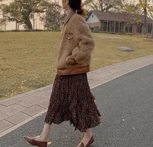 New Autumn and Winter New Loose Fur One Small Thickened Top Trendy High Collar Options Crisp Layer