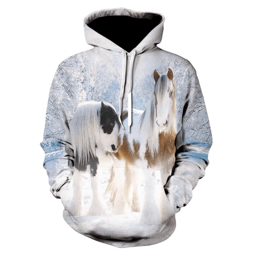 New Digital Print Hoodie European and American Sweater Comfy Outfit