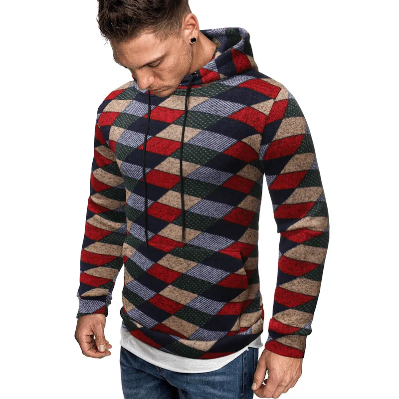 product cycling suitable endurance Relaxed Fit Hoodie New Men'S Hip-Hop Christmas Plaid Hooded Sweater