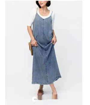 Weekend Casual New Suspender Leisure Denim Dress