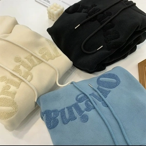 Double-sided Padded Thickened Auli Fleece Hooded Sweatshirt Chill Fit Design