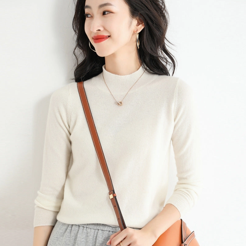 Odor Resistant New Half Turtleneck Knitted Pullover Sweater Top For Women