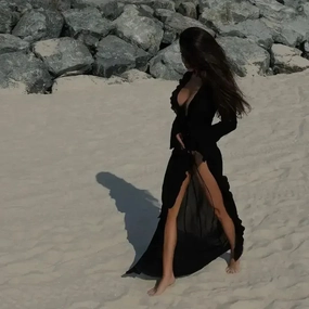 Ocean Style New Ruffled Beach Cover Up Dress