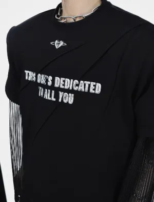 Breathable Mesh Back Niche Three-dimensional Printed Padded Shoulder T-shirt For Men