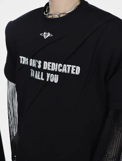 Breathable Mesh Back Niche Three-dimensional Printed Padded Shoulder T-shirt For Men