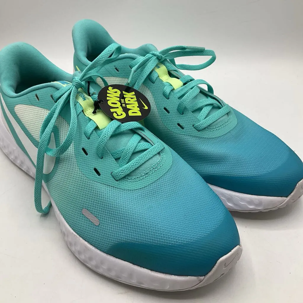 No Bulk Size 7Y: Nike Blue Glow In The Dark Lace-Up Sneakers -NEW W/Tag