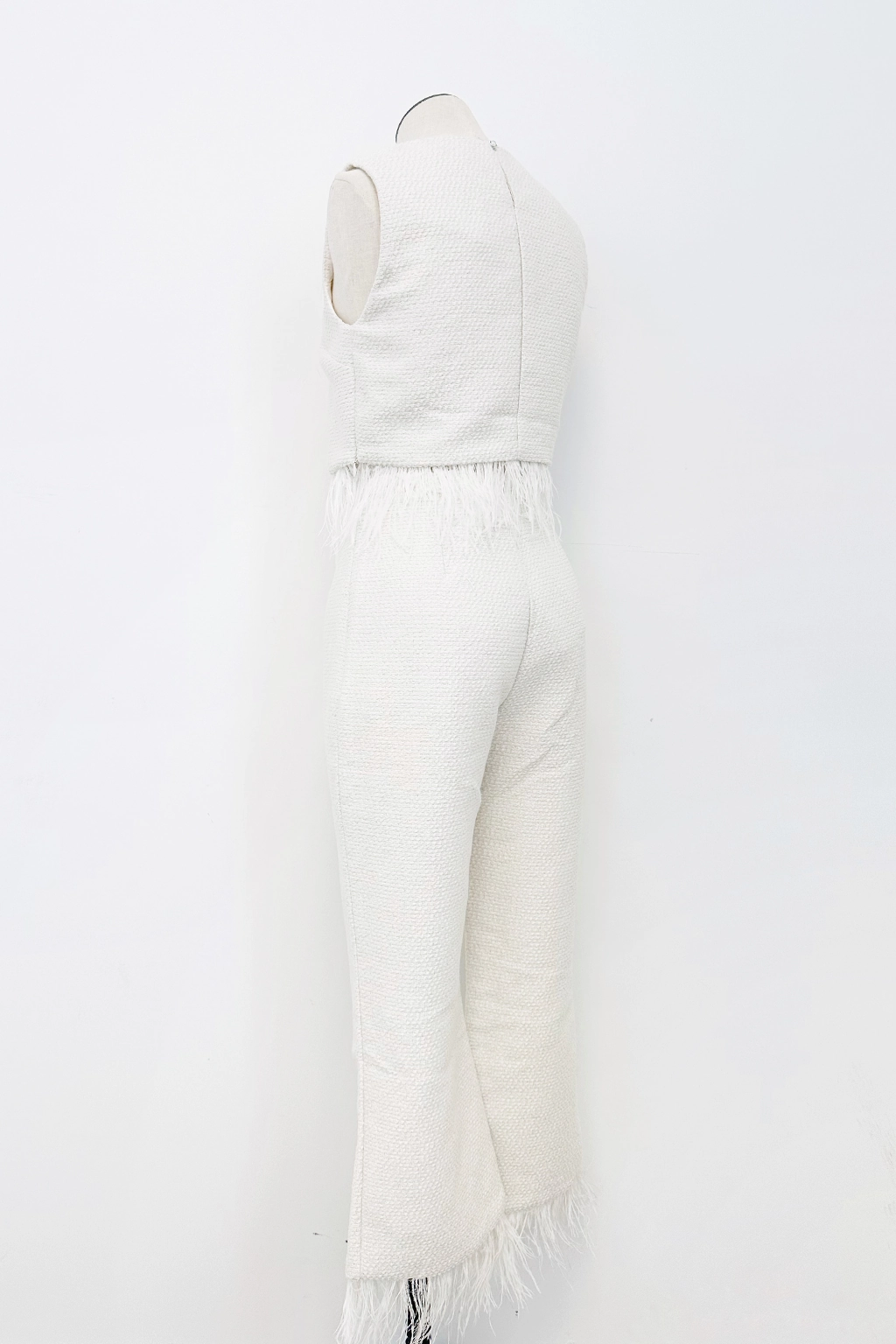 Feather Trim Pants Simple Care Tender Waist