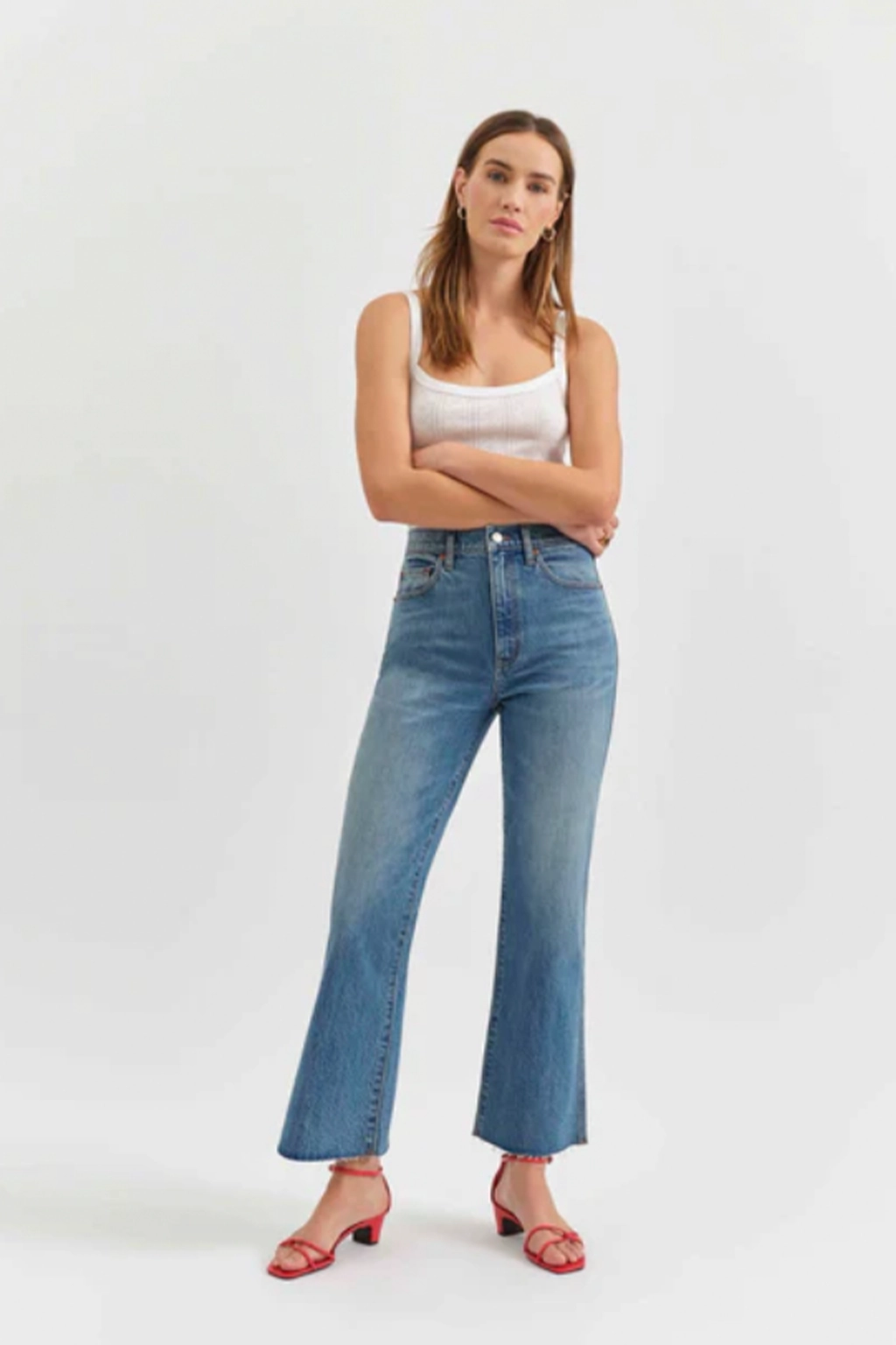 Soho Raw Cut Ankle Flare Jean Sweat Control