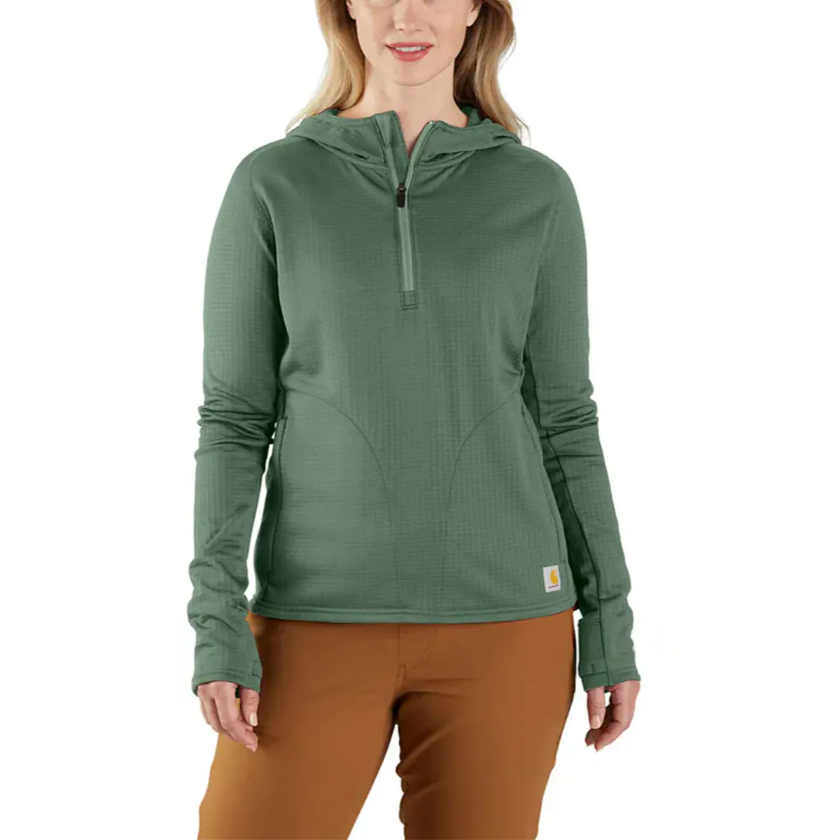 HighStretch Durable Stitching Women's Relaxed Fit Half-Zip Hooded Shirt 106456