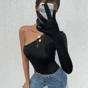 Off Shoulder Bodysuit With Glove Easy Fit