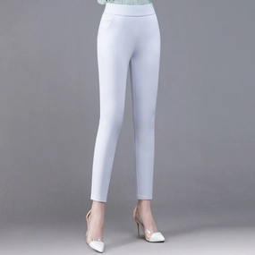 Women's High Waist Thin Solid Color Leggings Adaptable Fit