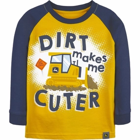 Toddler Boys' Dirt Makes Me Cuter Long-Sleeve Tee J4T557YT ThermalRegulating Fabric ReinforcedStitching