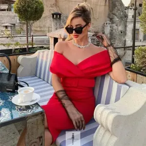 Love Core Glow Up Off Shoulder Elegant Vintage Dress