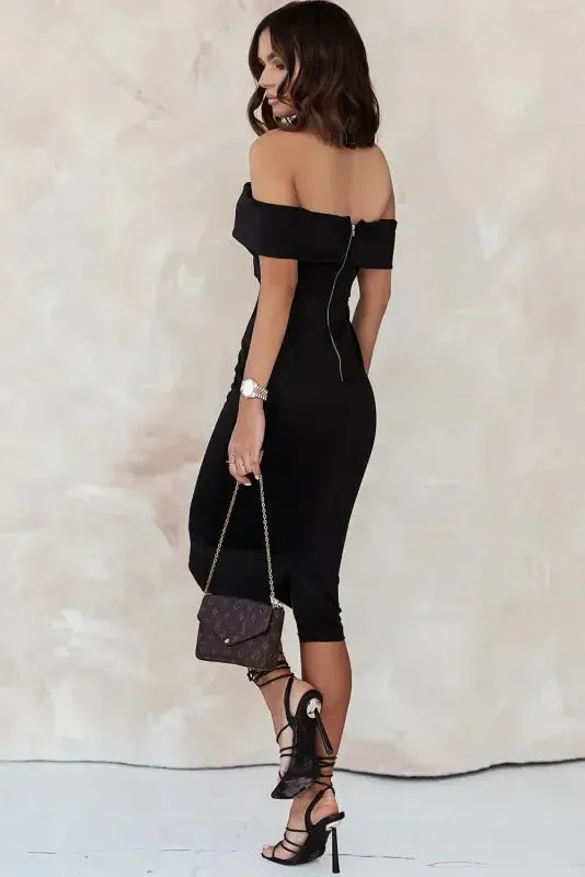 Cool Vest Off-the-shoulder Midi Dresses
