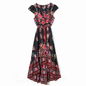 garden party Body Ease Women's Boho V-Neck Printed Dress