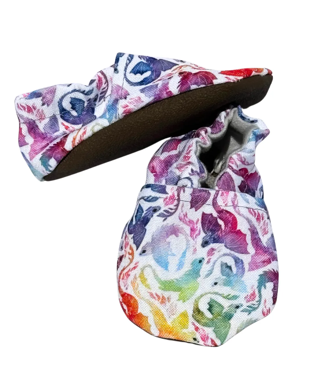 hiker Ergonomic foot shape LE: Rainbow Dragons Eco-Canvas Baby Shoes